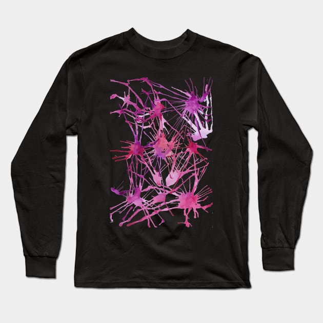 Violet Splash Doodle Long Sleeve T-Shirt by Red Wolf